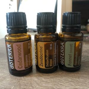 Doterra Cedarwood, Zendocrine, Fennel Seed (Sweet) Essential Oils